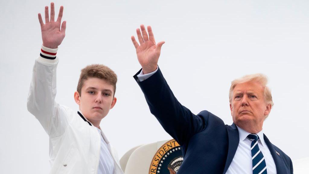 Barron Trump and his father