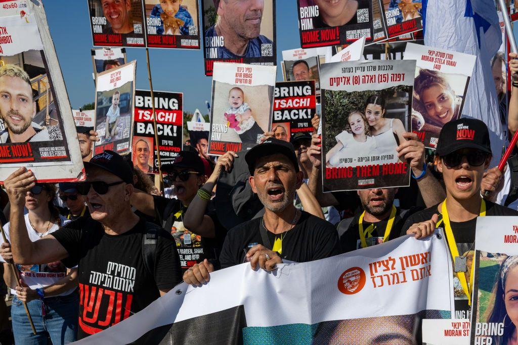 una protesta de familiares de secuestrados en Israel