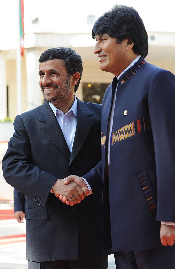 Evo Morales junto al expresidente de Irán, Mahmud Ahmadinejad