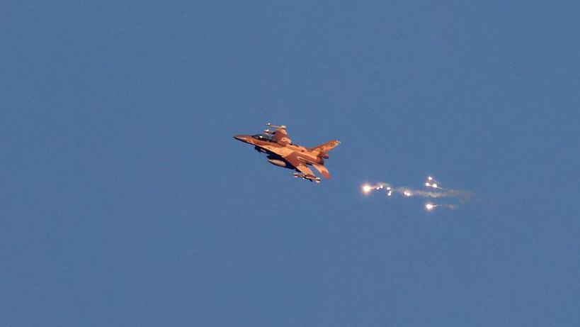 Un avión de combate de la Fuerza Aérea israelí