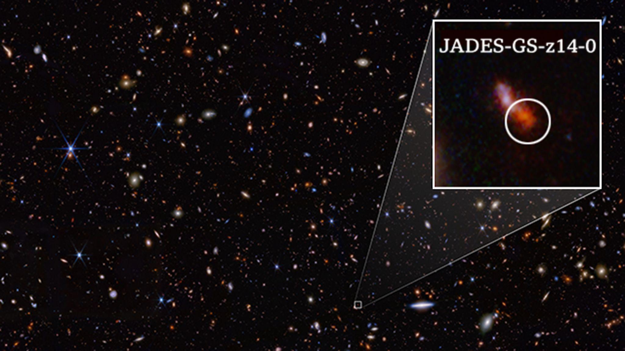 La galaxia JADES-GS-z14-0 detectada en lo más profundo del Universo