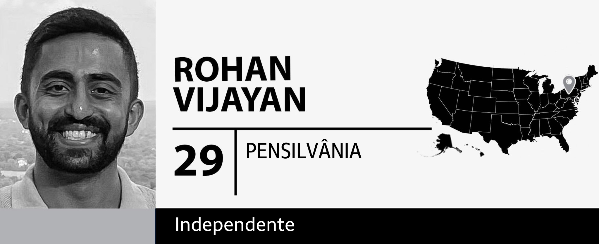 Rohan Vijayan, 29, da Pensilvânia, eleitor independente 