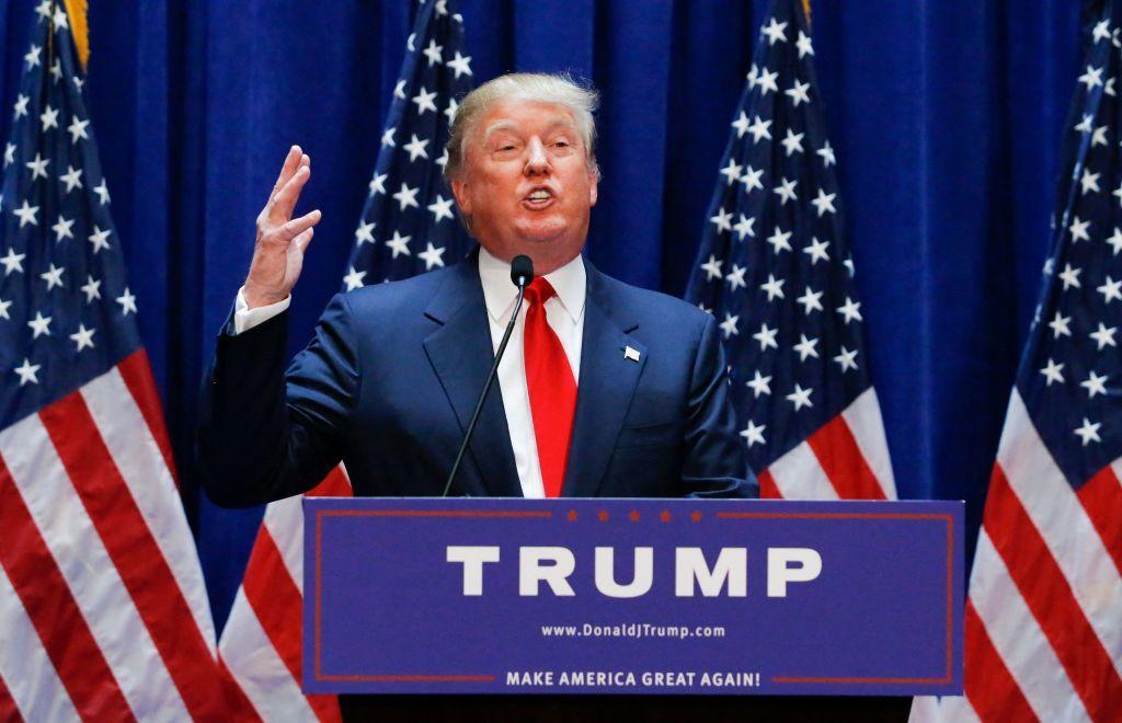 Donald Trump al anunciar sus aspiraciones presidenciales en 2015.