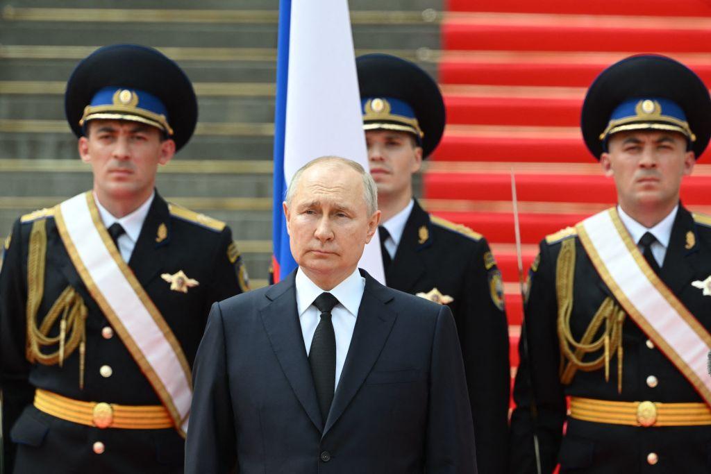 Putin en un acto de homenaje a los militares rusos en Moscú.
