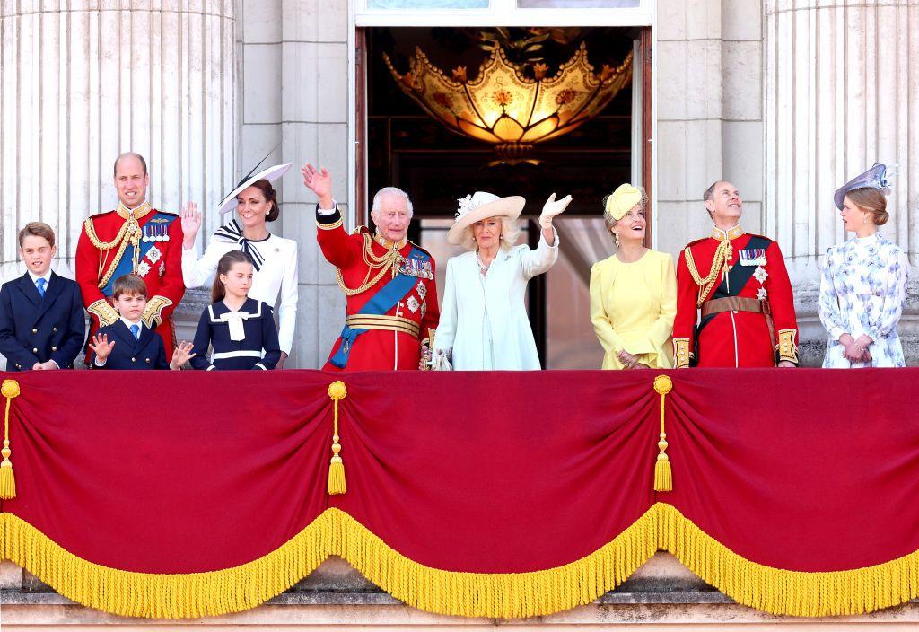 British royalty at Buckingham Palace.