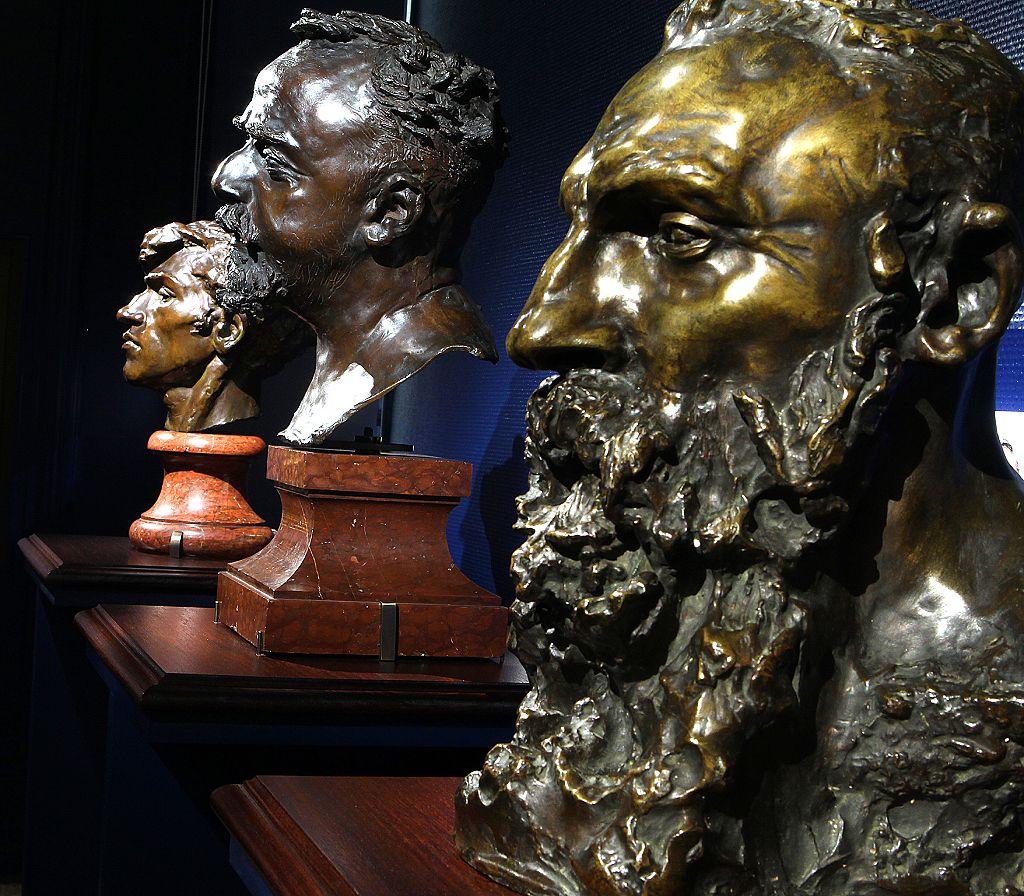 Bustos de Giganti, Leon Lhermitte y Auguste Rodin hechos por Claudel