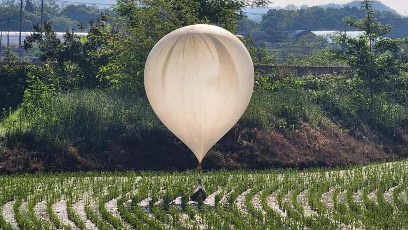 Globo de basura desde Corea del Norte