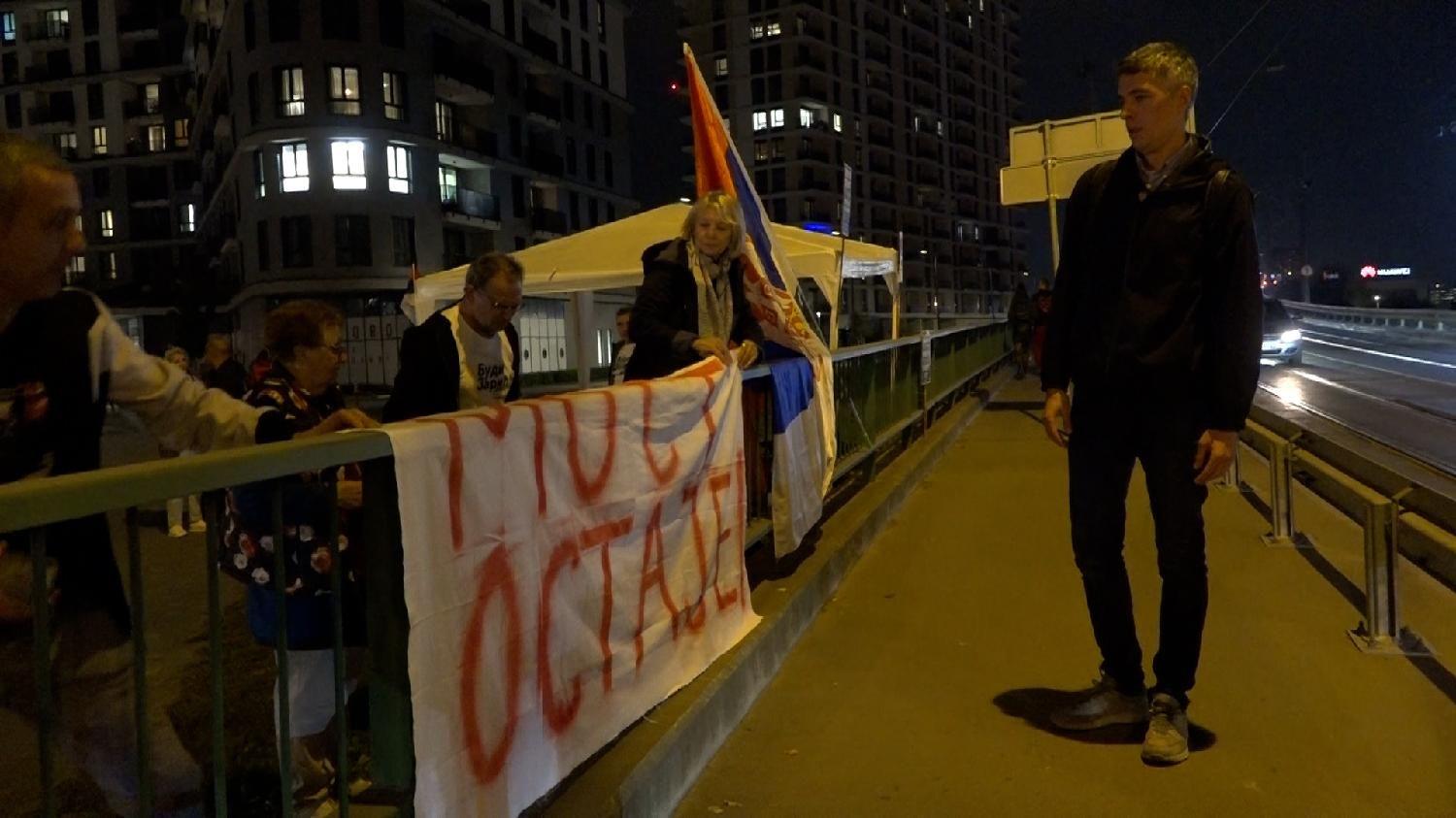 protest zbog uklanjanja Starog savskog mosta