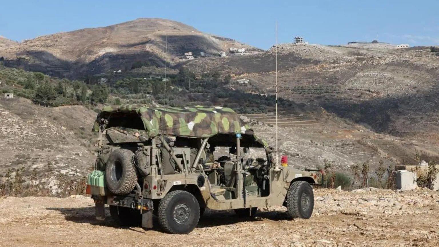 Un jeep israelí en la zona de seguridad de los Altos de Golán ocupados