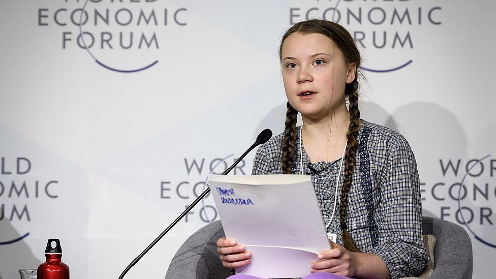 Greta Thunberg en Davos en 2019