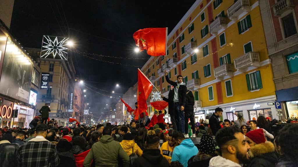 Milano'da Fas taraftarları