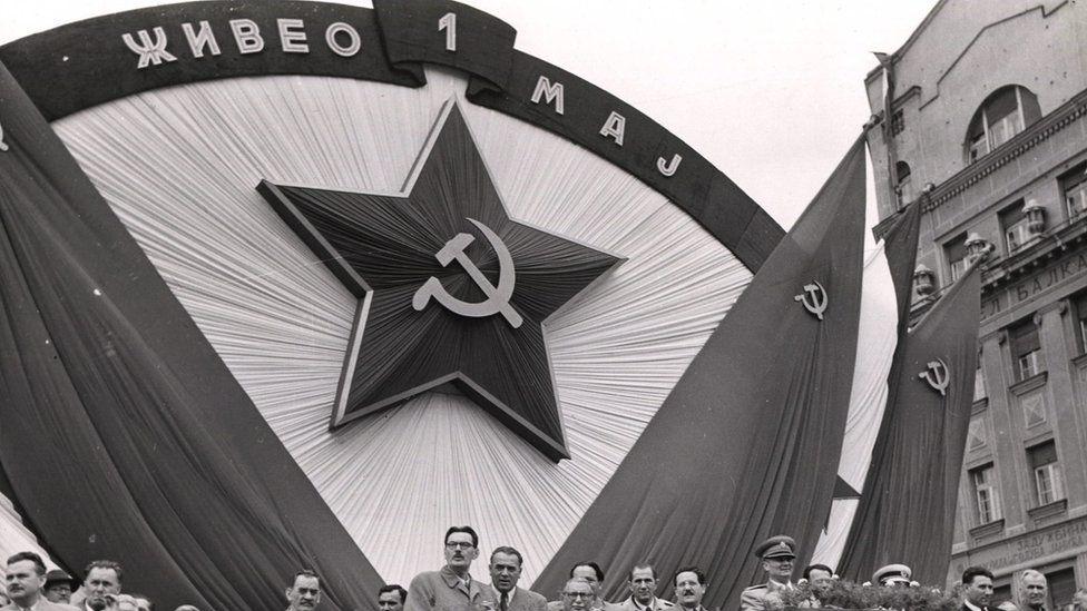 1950년 세르비아 베오그라드에서 열린 근로자의 날 기념 행사