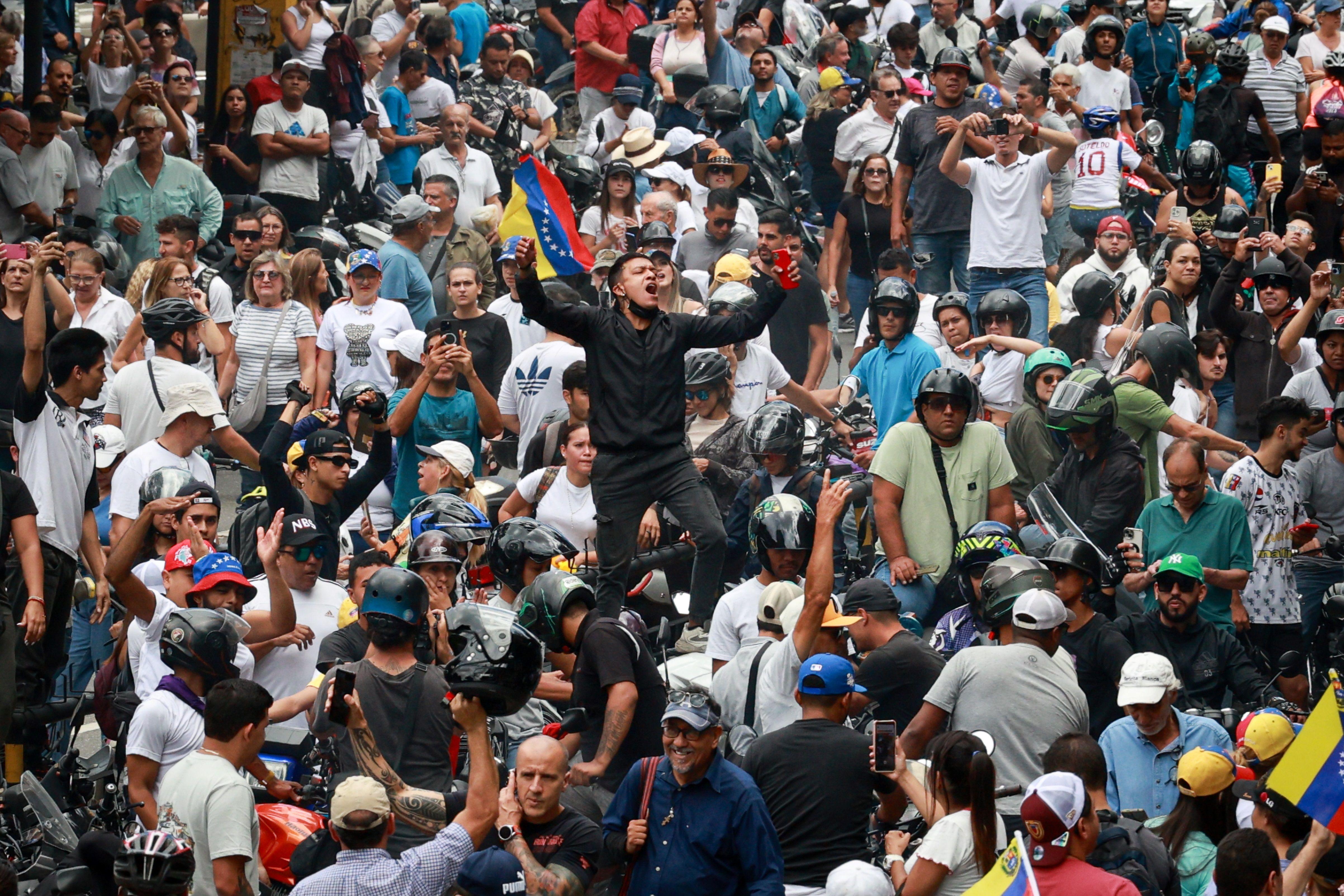 Manifestantes en Venezuela