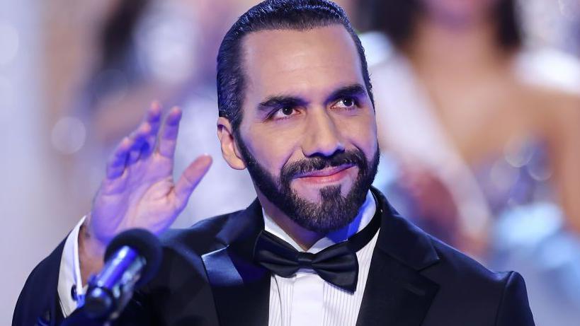 Nayib Bukele en la ceremonia de Miss Universo en el Gimnasio Nacional de SAn SAlvador el 18 de noviembre de 2023