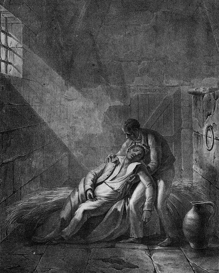 Obra de 1821 que representa la muerte de Louverture en prisión.
