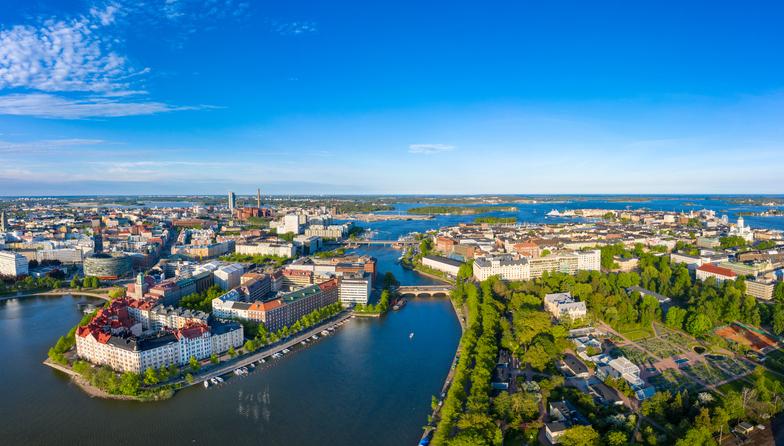 Vista aérea de Helsinki, na Finlândia