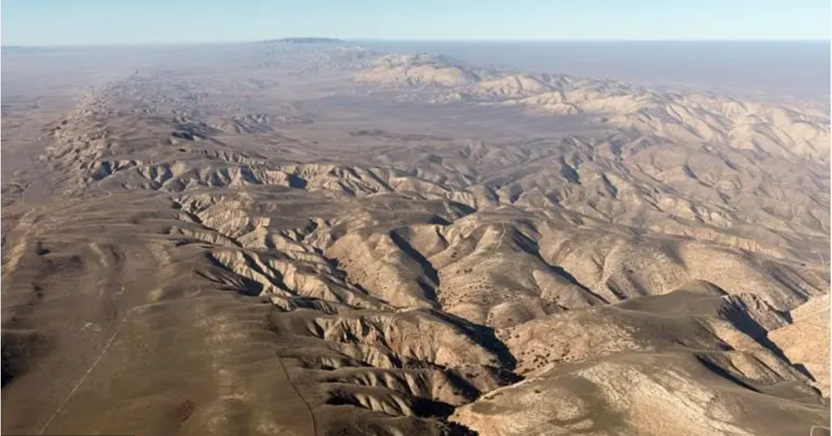 Imagem aérea da rachadura de San Andreas