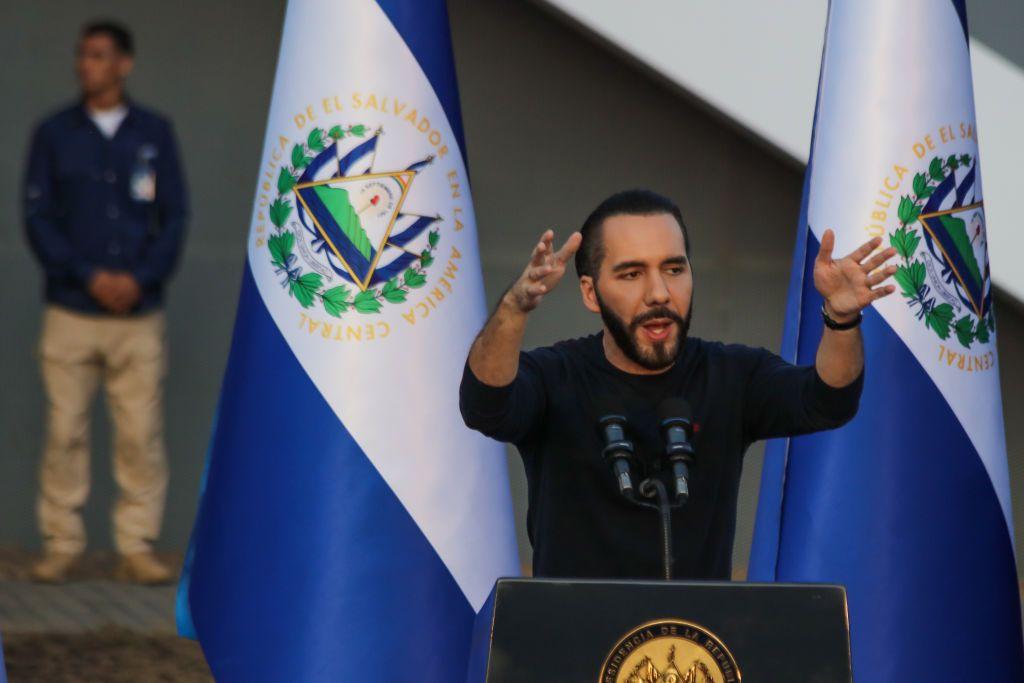 El presidente de El Salvador, Nayib Bukele, durante un acto en El Salvador el 16 de julio de 2024.