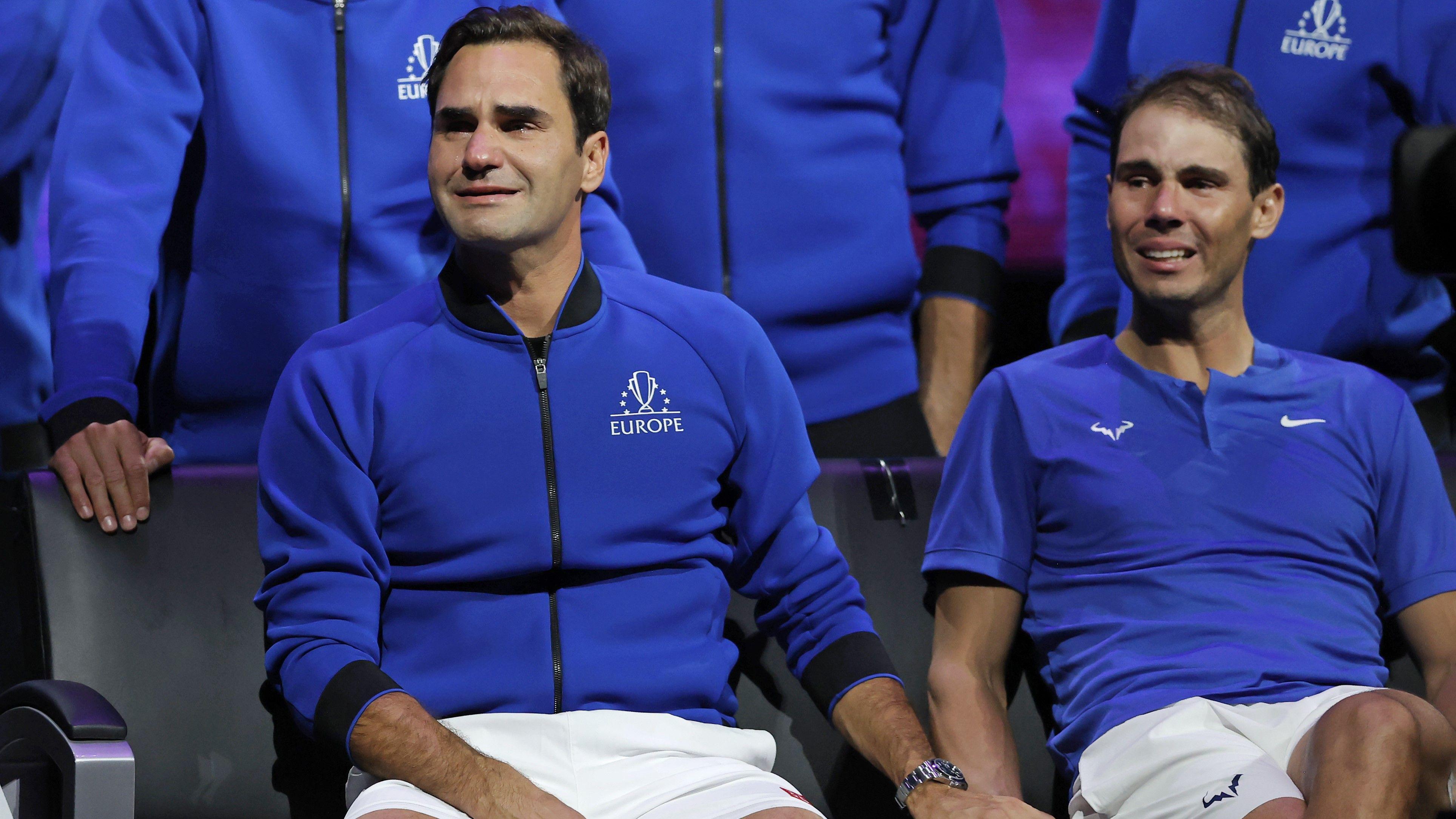 Rafael Nadal and Roger Federer at the Laver Cup