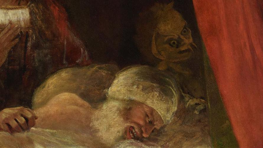Pintura La muerte del cardenal Beaufort en la que se ve el demonio