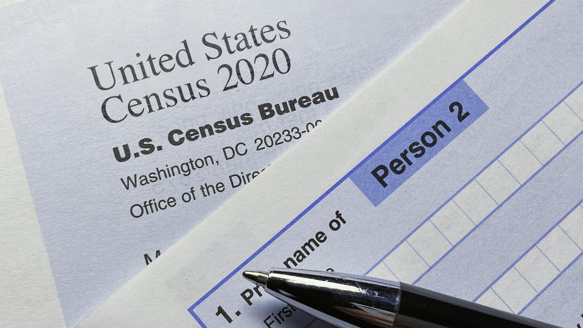 Foto de um formulário do Censo americano de 2020