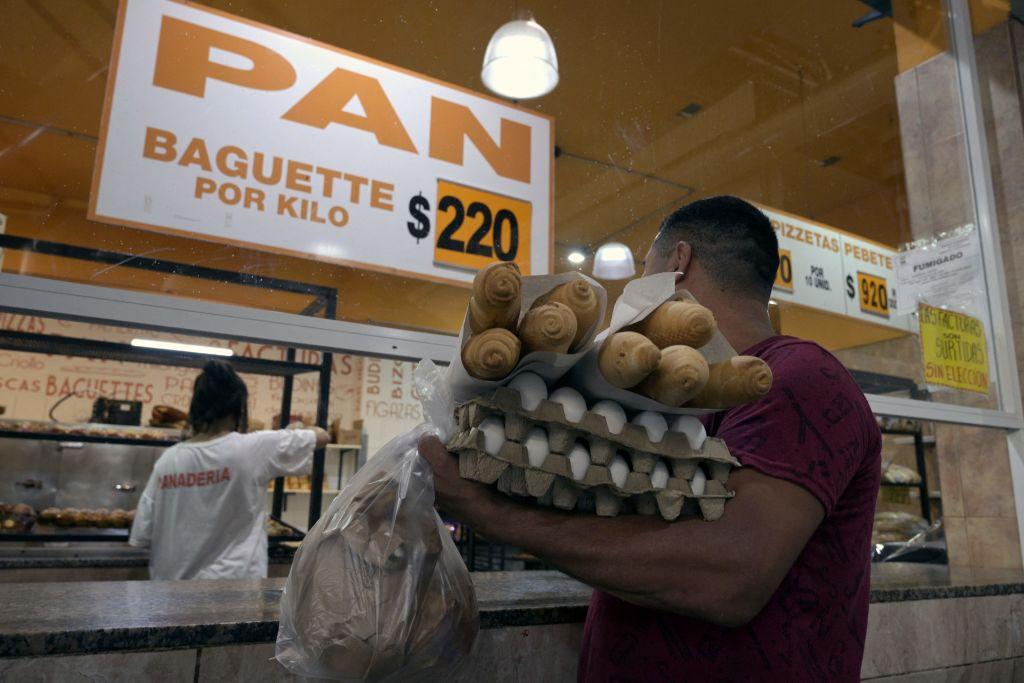 Customers and employees in a bakery