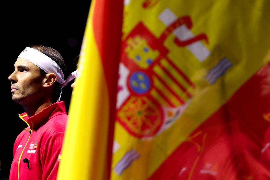 Nadal junto a la bandera de España