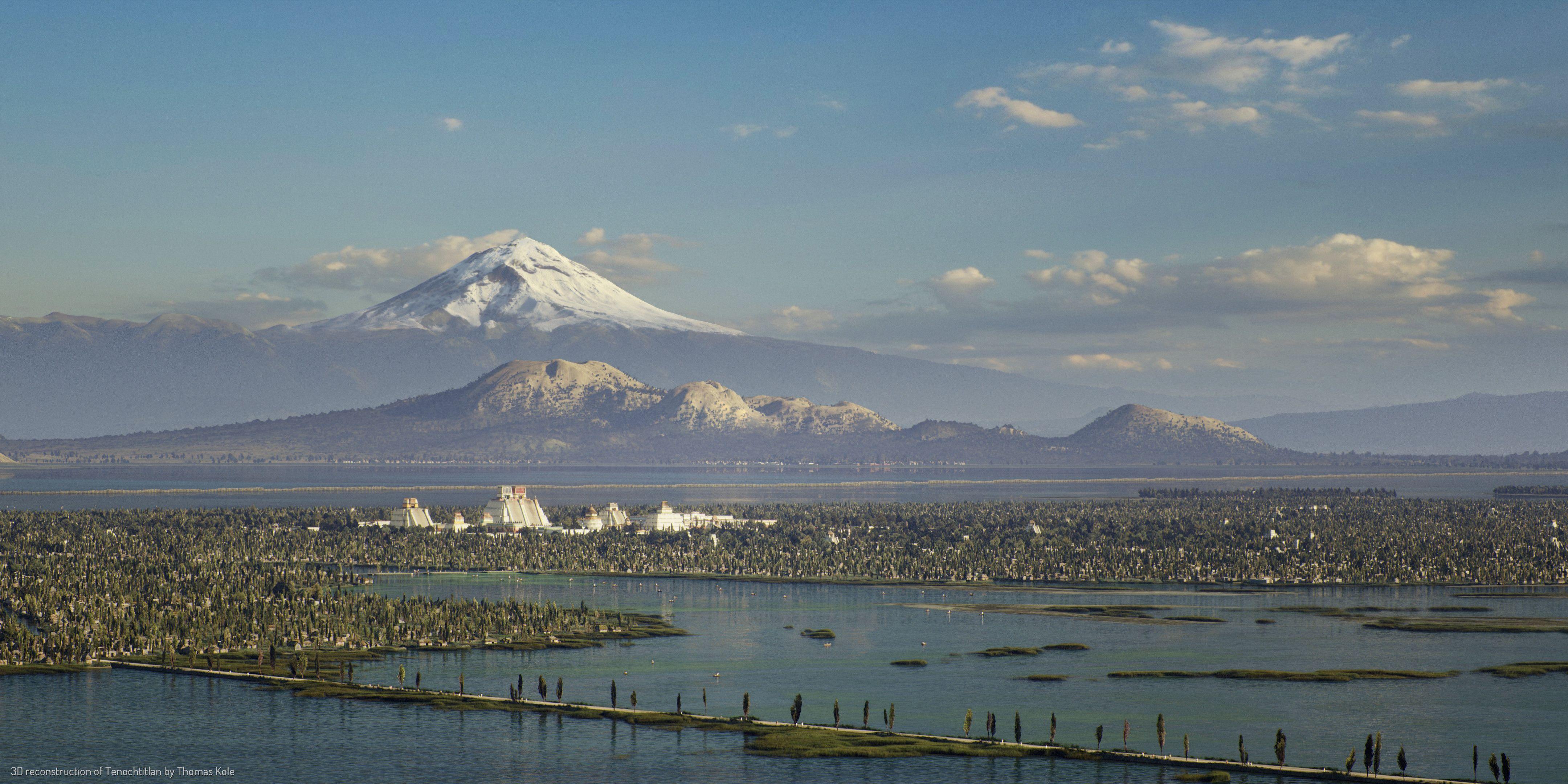 Una visualización panorámica de Tenochtitlan