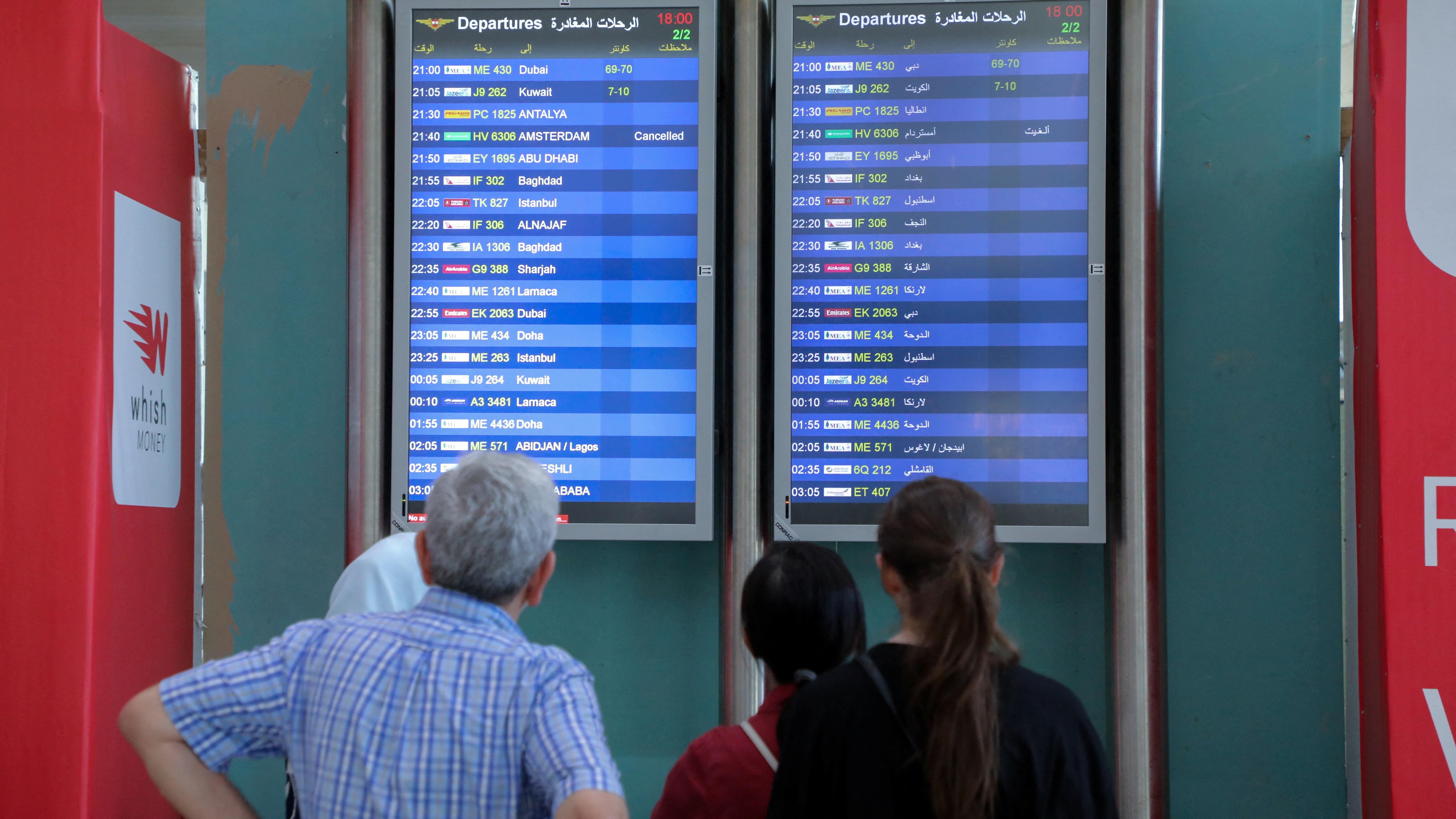دول تحذر رعاياها وشركات طيران تُلغي رحلاتها إلى مطار بيروت عقب تصاعد التوتر بين إسرائيل وحزب الله