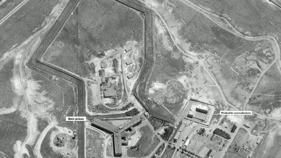 Vista aérea de la prisión de Seydnaya.