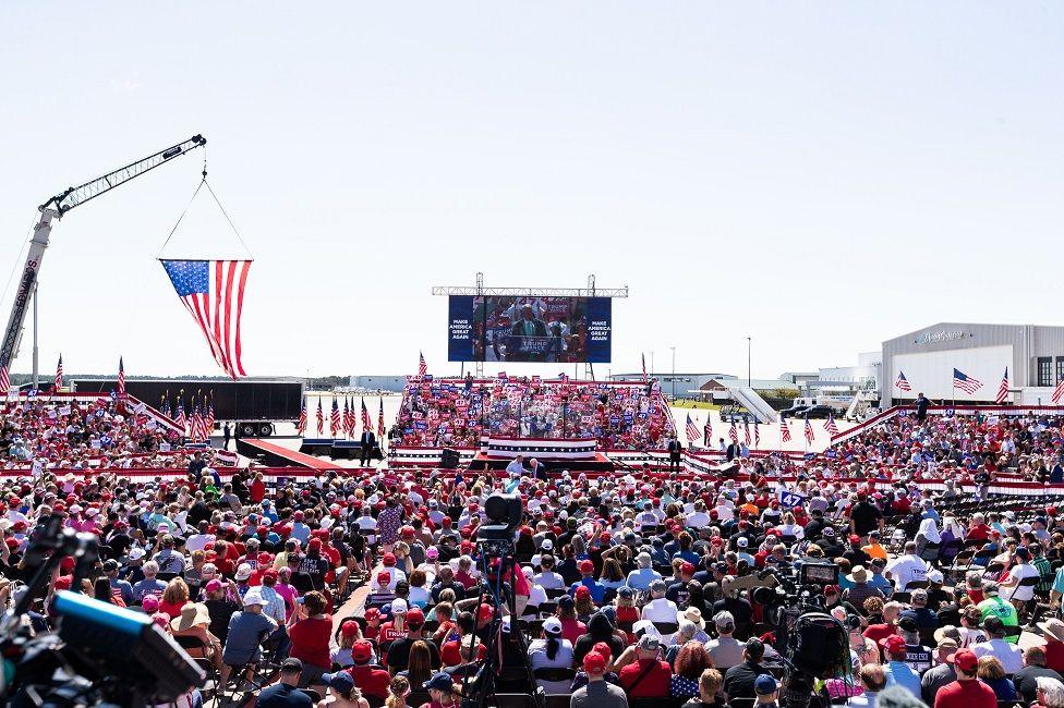 A rally at a Trump campaign event