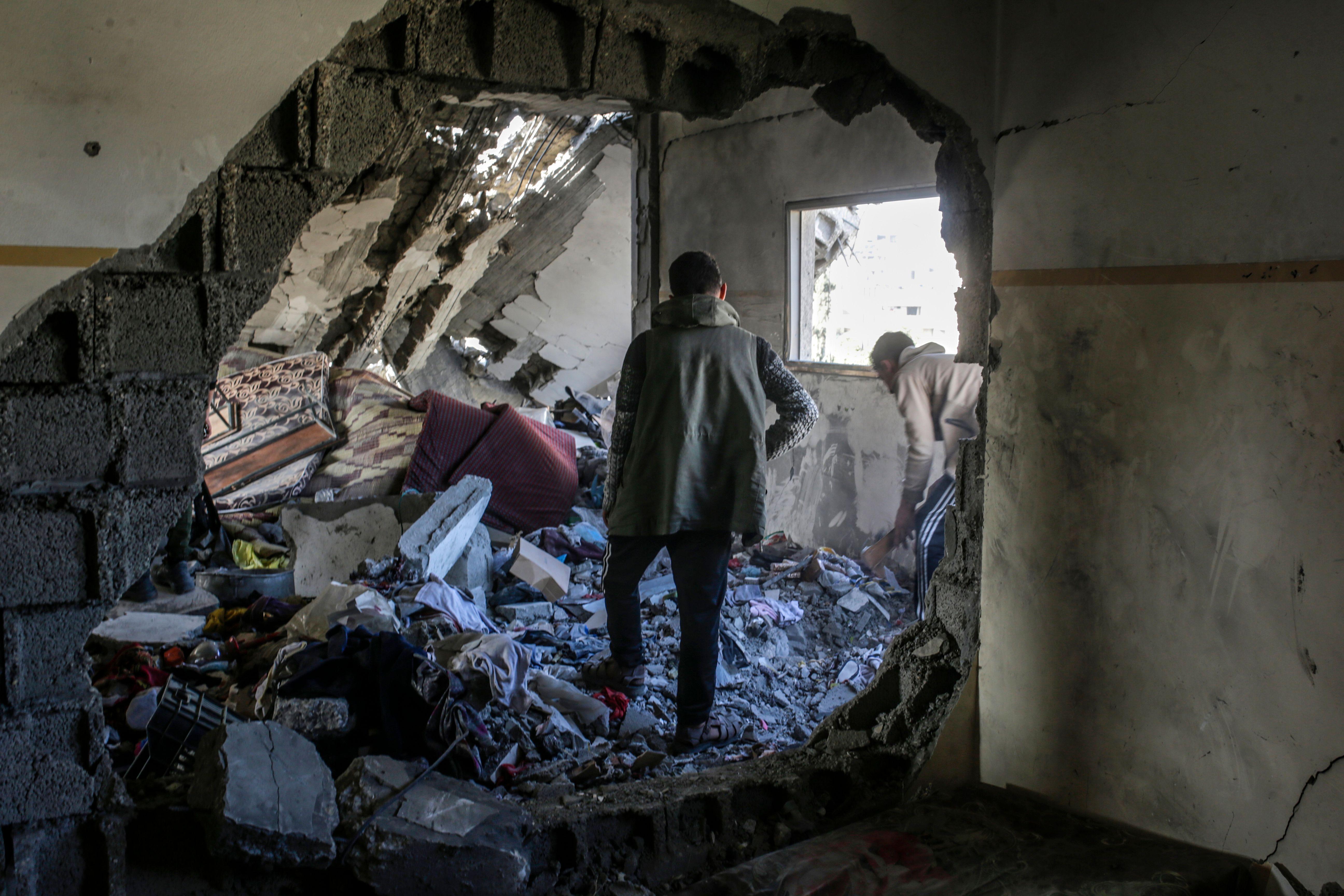 Las ruinas de una casa en Gaza.