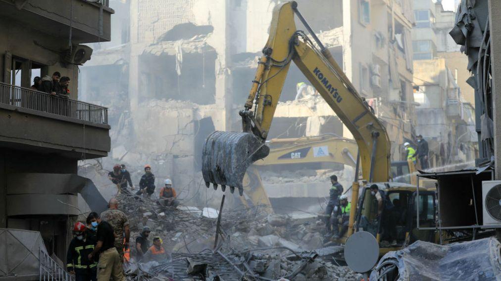 Central Beirut residential building hit by massive Israeli strikes