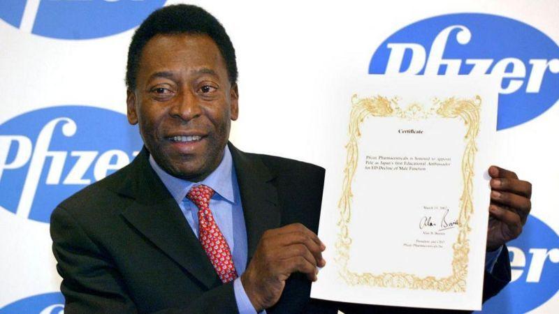 Pelé, um dos melhores jogadores de futebol da história, foi embaixador do Viagra