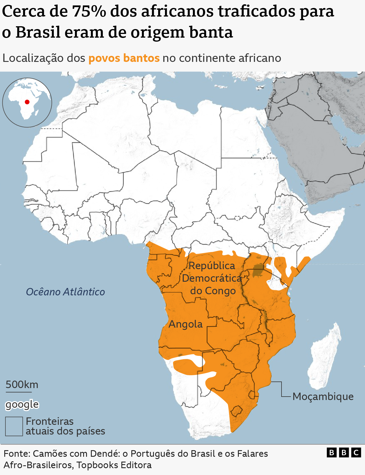 Mapa das línguas da família Bantu