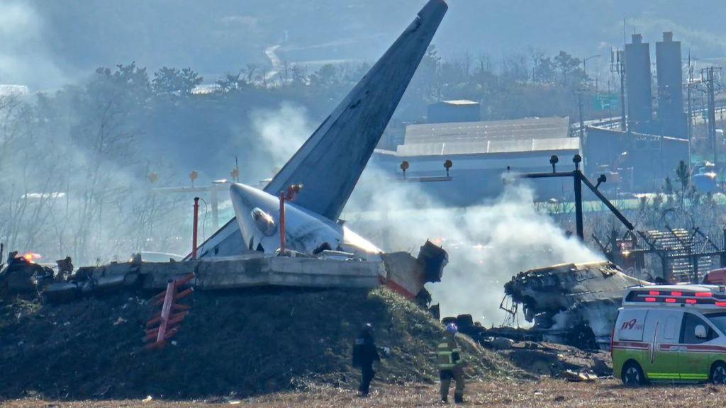 Imagen de los restos del avión tras el accidente.