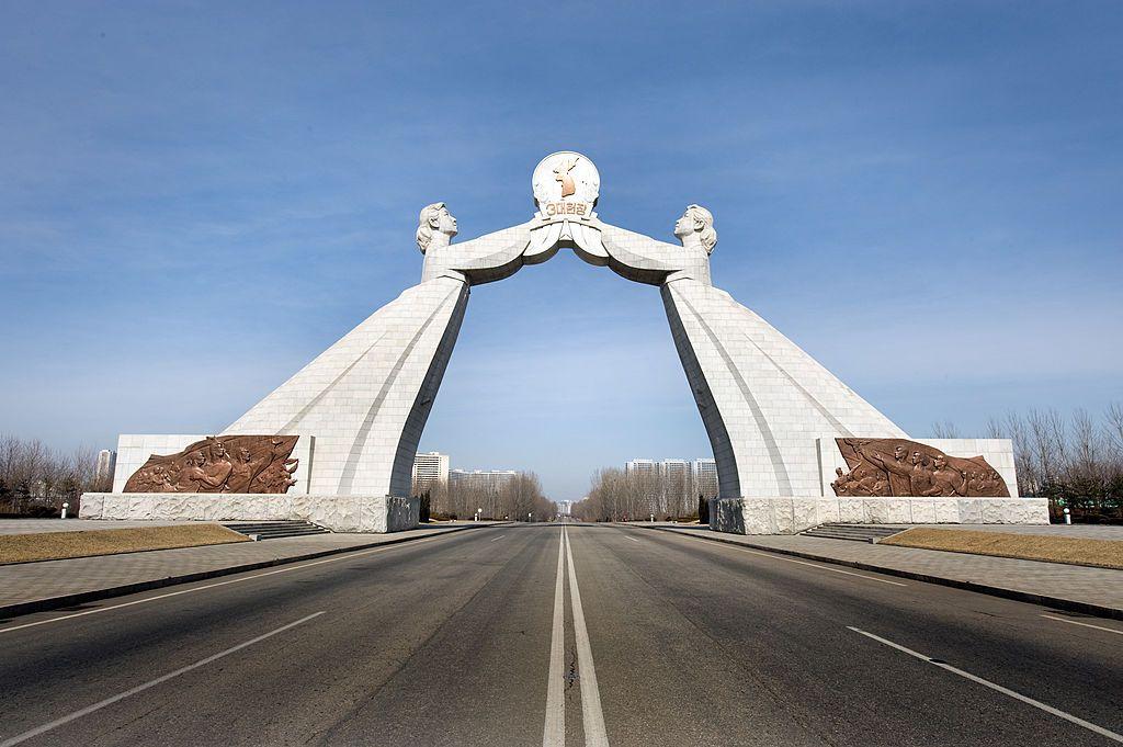 El Arco de la Reunificación, edificado en el sur de Pyongyang en 2001como símbolo del objetivo común de las dos Coreas.