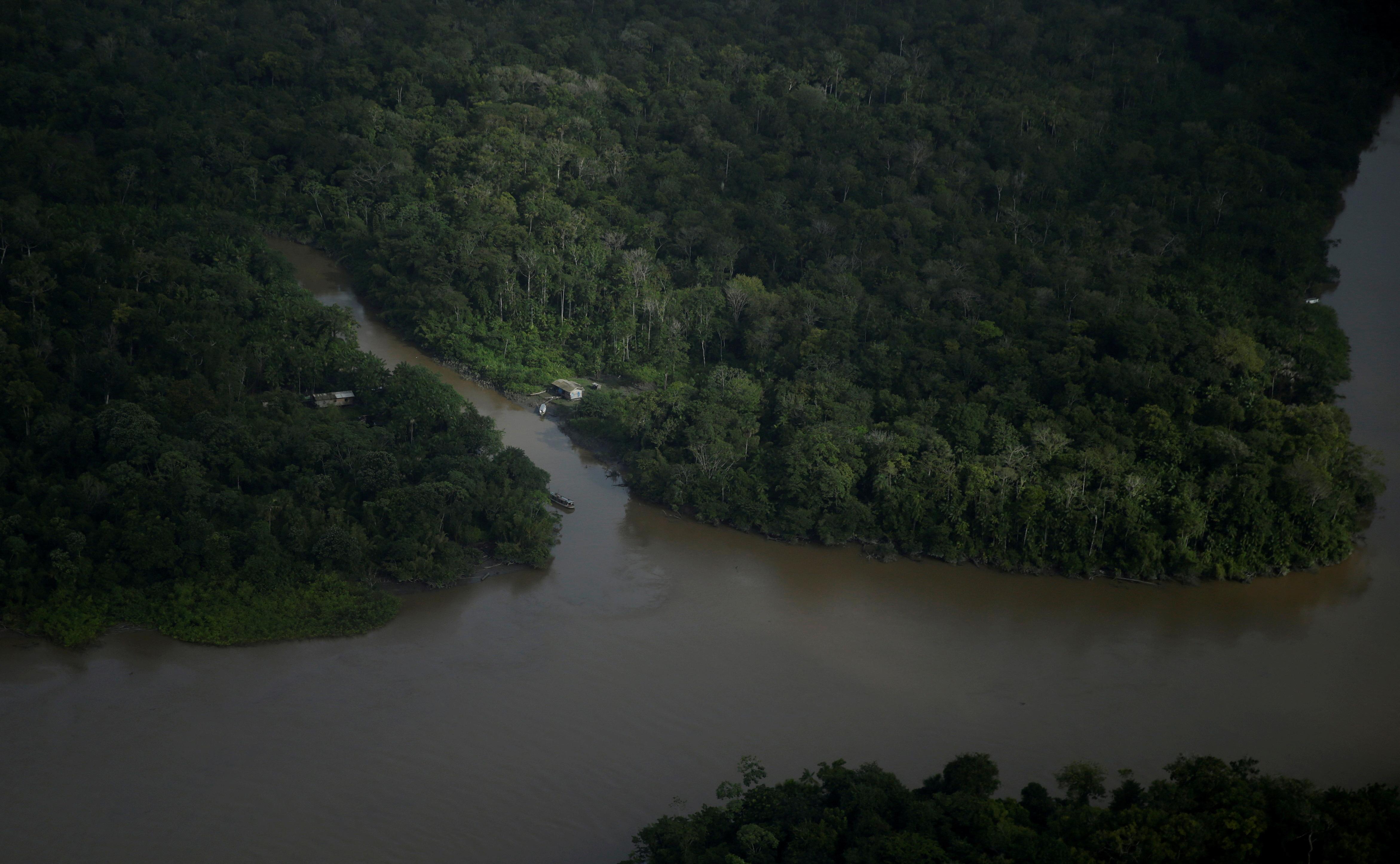 Foto aérea da foz do Rio Amazonas