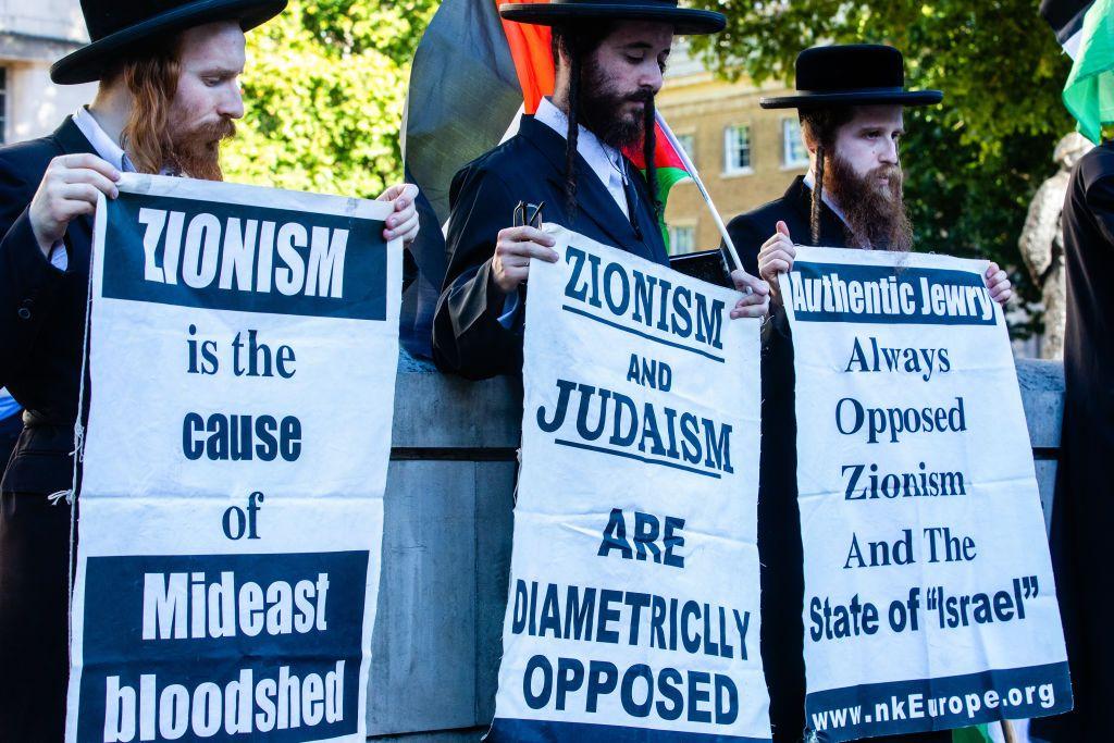 Judíos en una manifestación en Londres.