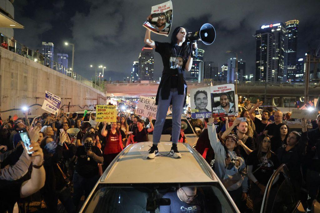 Manifestación de familiares en Tel Aviv