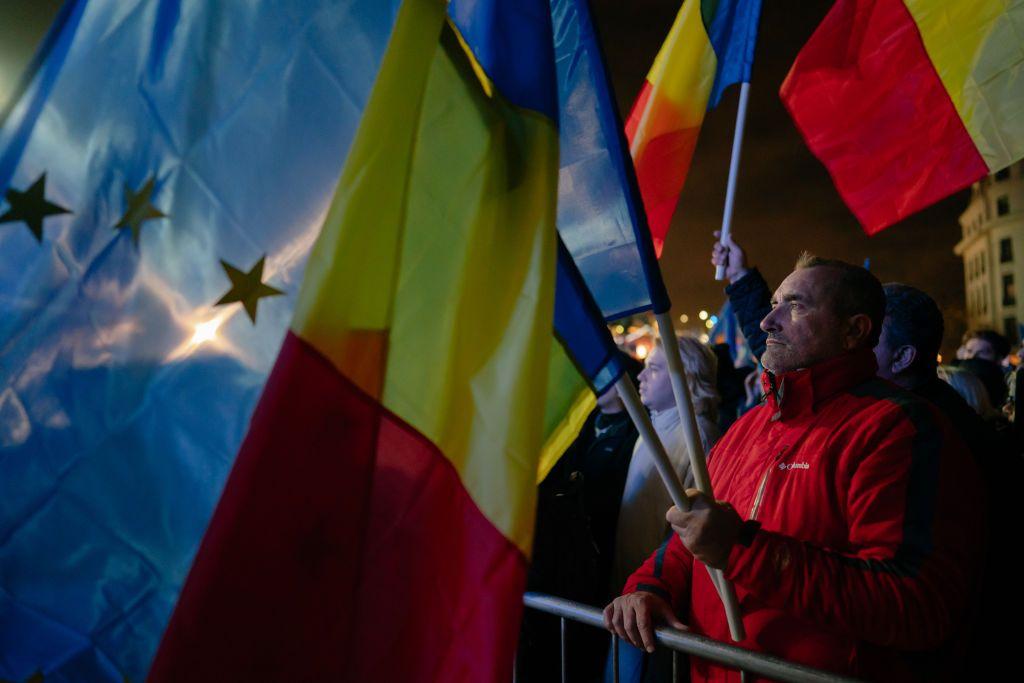 Manifestación a favor de la Unión Europea en Bucarest esta semana.