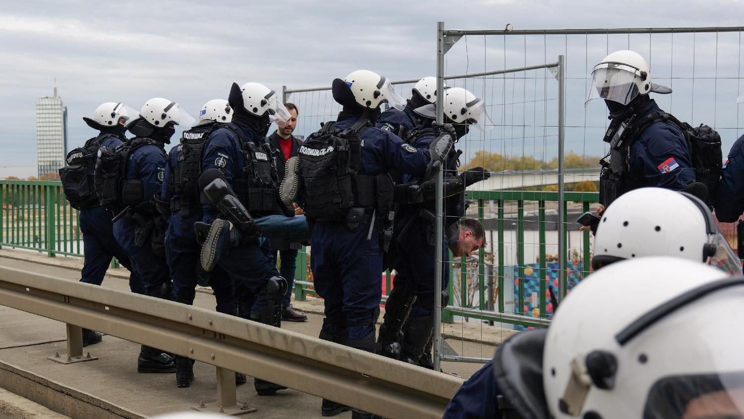 Policija odnosi Sava Manojlovića