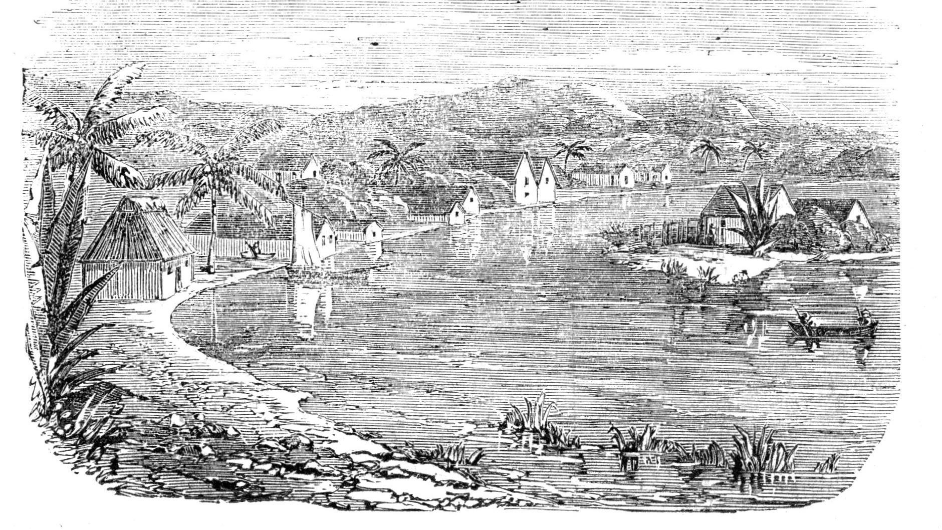 Engraving from the time about the area where the filibuster general William Walker was located