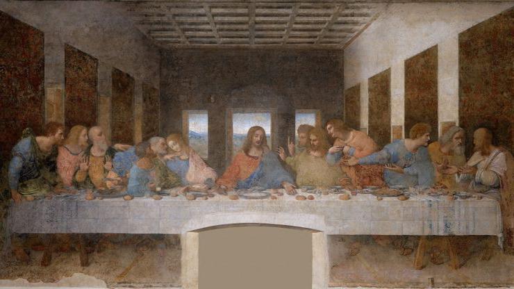 La representación más famosa de los apóstoles: La Última Cena de Leonardo da Vinci.