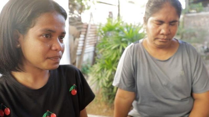 Saya tak kenal mama waktu kembali dari Malaysia, wajah berubah karena luka-luka, kata Nani, salah seorang anak Meriance.