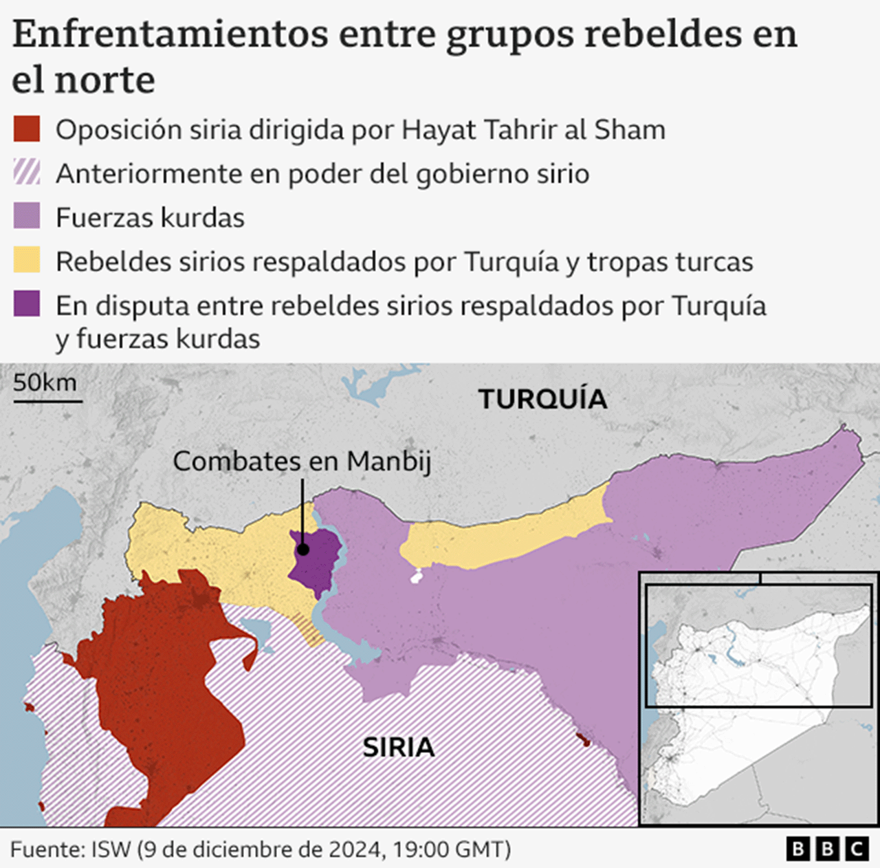 Mapa del norte de Siria.