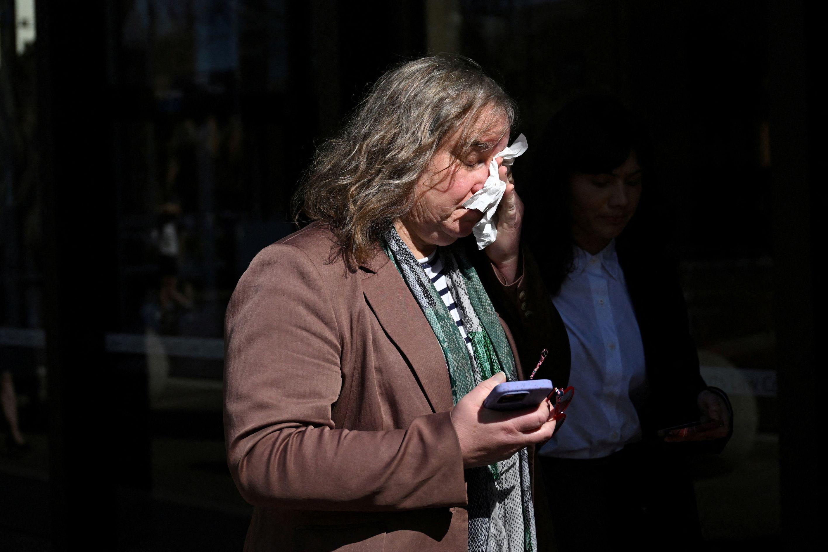 Roxanne Tickle expresses her emotion following the sentencing.