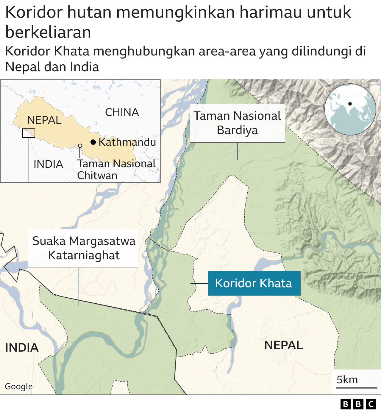 Peta taman nasional Nepal