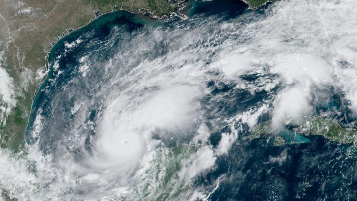 A satellite image shows Hurricane Milton intensifying before its expected landfall in Florida