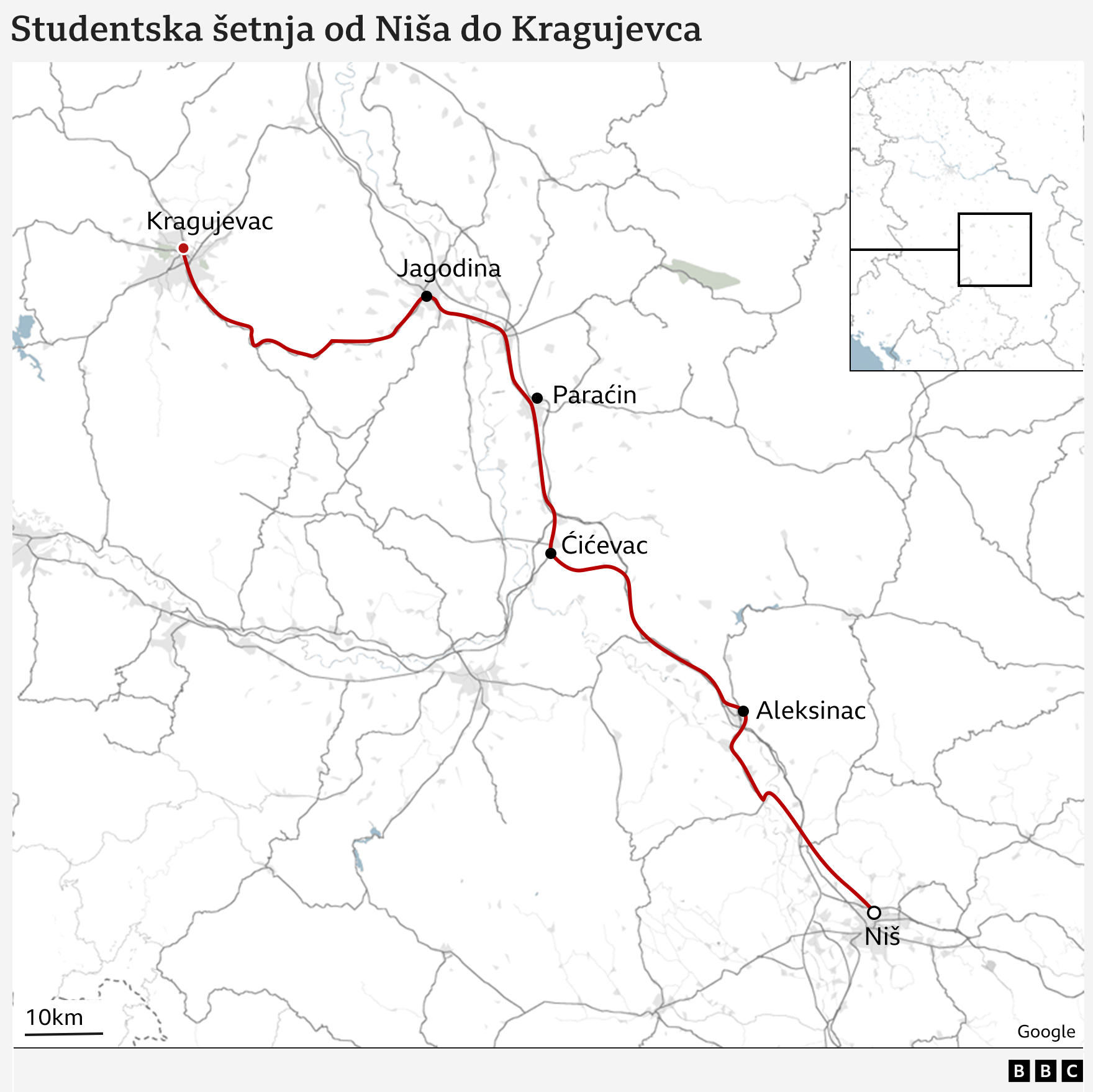 mapa, studenti iz niša